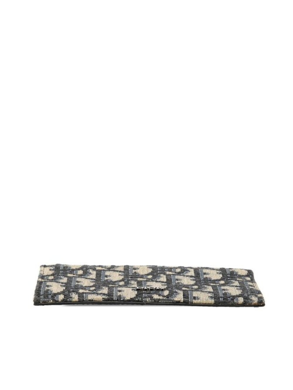 Dior Oblique Zip Card Holder Coin Case Fragment Beige Navy Jacquard - Picture 3 of 6